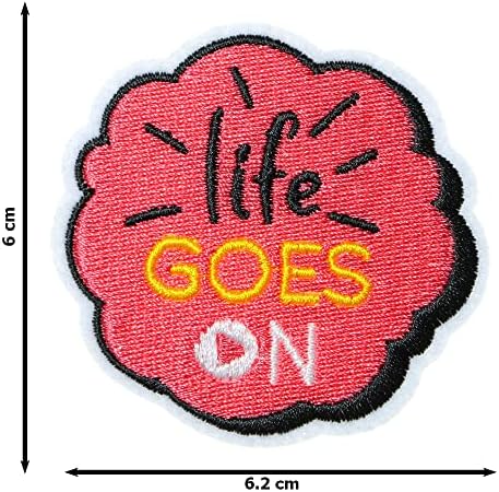 JPT - A vida continua com apliques bordados de ferro/costurar em patches bis um patch de logotipo fofo na camisa de colete