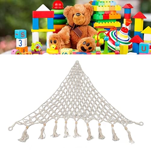 NATUDECO Toys Titular da rede Triangular Toy Storage Hammock Cotton para recheio de parede de brinquedos de animais de pelúcia