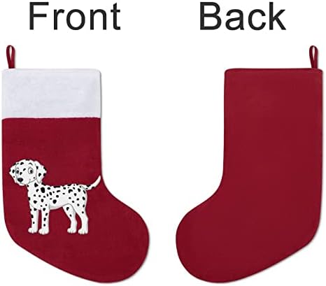 Cão Dalmáciano Natal pendurado meias de meia para a decoração da casa de férias de lareira de Natal na árvore