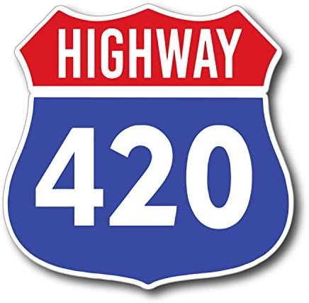 Stickerjoe Highway 420 maconha maconha maconha adesivo de maconha decalque 4 x 5