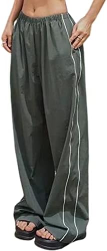 Calças folggnas de pista de pista de pista de mulheres do Arssm Crago y2k calças de pântano larga pernas calças de rua soltas calças