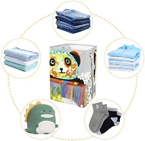 Unicey panda brincando com bolhas lixo de armazenamento grande cesto de roupa dobrável para cesto de berçário e quarto de crianças