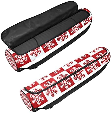 Red Christmas Snowflake Pattern Yoga Mat Carrier Bag com pulseira de ombro de ioga bolsa de ginástica bolsa de praia