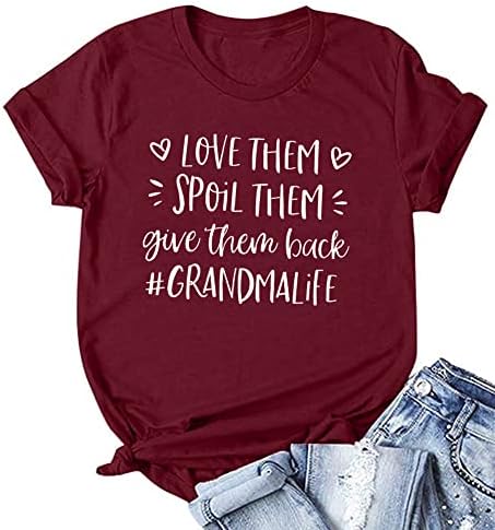 Camisa da avó Mulheres amam -as estragando -as devolver -lhes de volta camisa da avó Vida Tees Graphic Tees Top casual