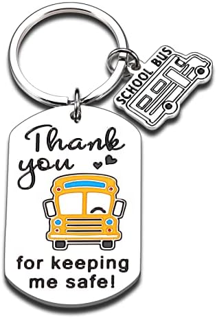 Aeolussoms School Bus Driver Apreciação Presentes do chaveiro para homens Jóias Agradecedor de Natal Ação de Graças Presente de