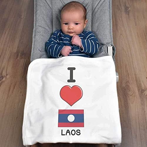 Azeeda 'I Love Laos' Cotton Baby Blain / Shawl