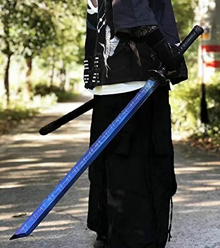 Espadas shzbzb robustas espadas wushu sfada azul manganês lâmina de aço samurai katana kung fu sabre