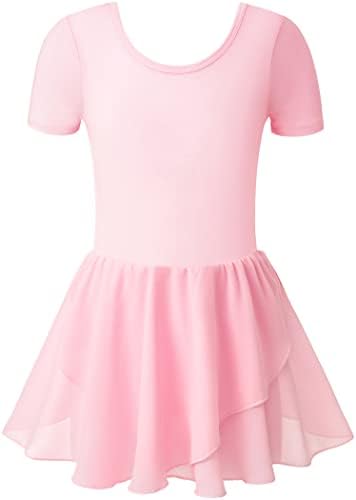 LMCOB Girls Leard de manga longa com saia Dresses Dress Kid Criança Roupa de roupa de balé de 2 a 12 anos