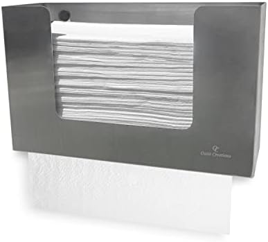 Distribuidor de toalha de papel de aço inoxidável da Oasis Creations, segura 250 toalhas de papel, montagem na parede, distribuidor
