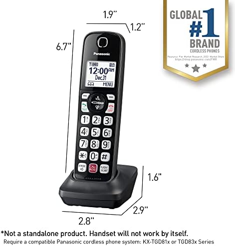 Panasonic adicional telefone sem fio para uso com sistemas de telefone KX-TGD81X e KX-TGD83X Series-KX-TGDA83M
