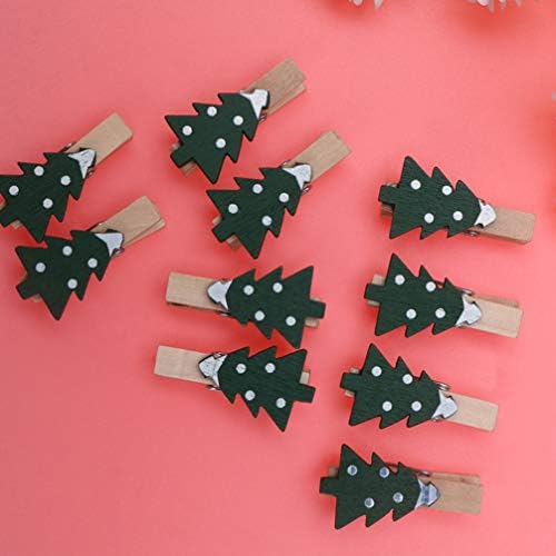 Topbathy 60pcs clipes de madeira de natal clipes de madeira clipe de madeira pendurada Fotos de roupas para férias de festas