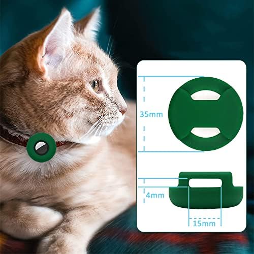 Airtag Dog Collar Solder 2 Pacote de pacote Tag de arremate de silicone Tag de colarinho de gato, estojo de localizador