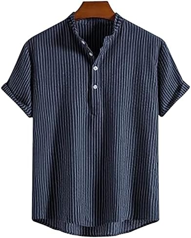 Camisas de treino masculino tira estampada colarinho de verão casual casual henley camiseta camiseta de manga curta blusas