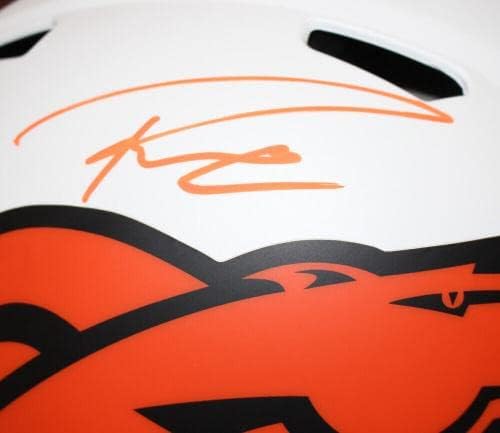 Russell Wilson autografou o Denver Broncos Fan Authentic Lunmet Fan 36557 - Capacetes NFL autografados