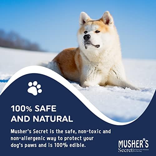 Musher's Secret Dog Paw Wax 60 g - Balm de pata de cachorro hidratante que cria uma barreira invisível que protege e cura patas