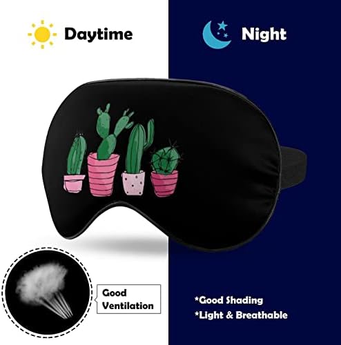Cacti cactus máscaras de olho macio com cinta ajustável confortável e confortável para dormir