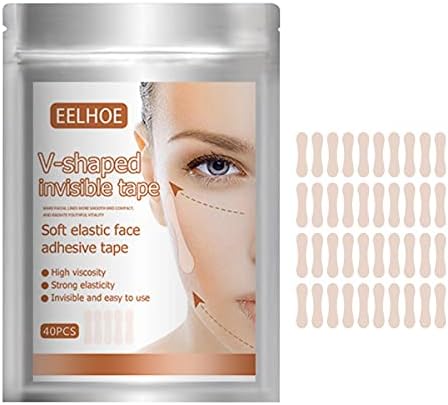 Fita invisível em forma de V NMSL, 40pcs Elastic Face Tape Tape Patch Sticks Face Máscara Double Chin Reducer Pescoço Fita de fita magra