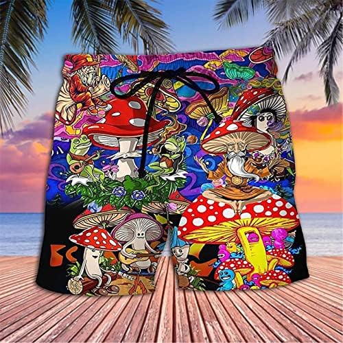 Shorts de praia de tamanho grande para homens estampas tropicais de traje de traje de traje de traje com bolsos de
