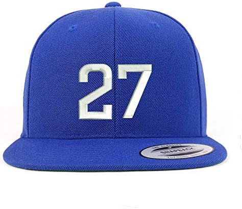 Trendy Apparel Shop Número 27 Bordado Bordado Snapback Flatbill Baseball Cap