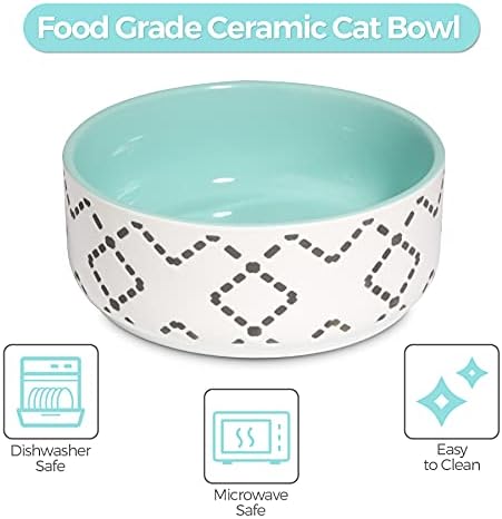 Tigelas de gato de cerâmica MSBC, comida fofa de comida e alimentador de água, tigela básica de gato de cachorro, pratos de alimentação