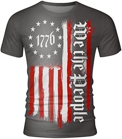 Camisetas T para homens para homens 1776 Independência Mudança Bandeira colorida PRIMAÇÃO DO LAZER SPORTS LONGE