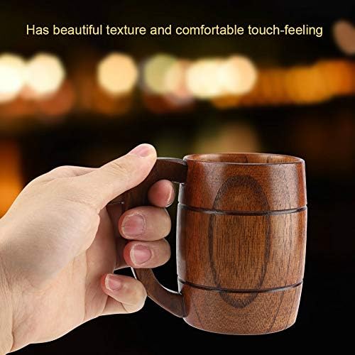 FDIT Wooden Rustic Beer Canecas Ecodesign Coffee Natural Copo Presente Handmade Retro Brown Drinkwares para homens Capacidade