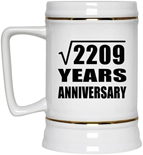 Projeto Raiz quadrada do 47º aniversário de 2209 anos, caneca de 22 onças de caneca de caneca de cerâmica de cerveja com