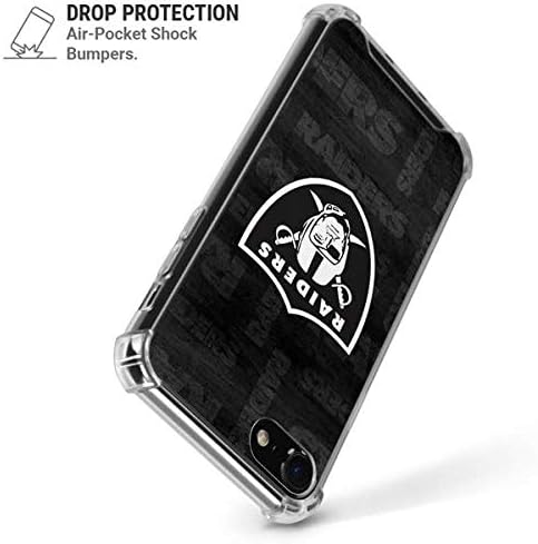 Skinit Clear Phone Case Compatível com iPhone 7 - Licenciado oficialmente NFL Las Vegas Raiders Design preto e branco