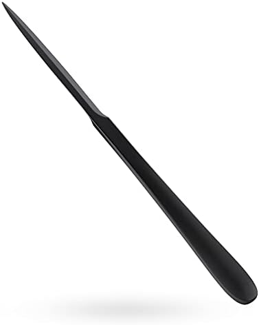 Musrod 9 Black Metal Letter Abrador com design minimalista, lâminas seguras de borda dupla, alça longa anti-fingeprinha, abridor de