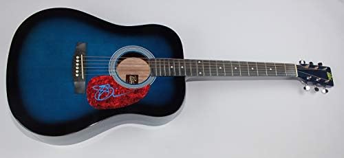 Joe Satriani voando em um sonho azul assinado autografado azul em tamanho grande, guitarra acústico loa
