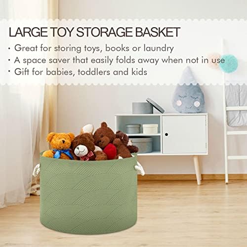Cesta de cesta de corda de algodão Kigai grande cesta de armazenamento para brinquedos Bobetas cestas de lavanderia