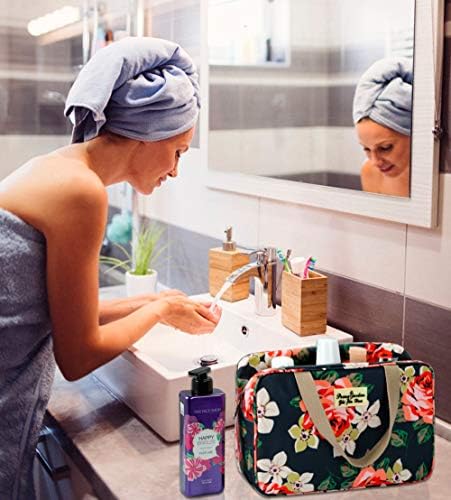 Bolsa de higiene pessoal kwlet para mulheres bolsas de viagem cosméticas estojo de cosmético floral bolsa de higiene