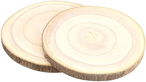 Taicheut 9 PCs 9-10 polegadas grandes fatias de madeira, fatias de madeira rústicas naturais para peças centrais, fatias