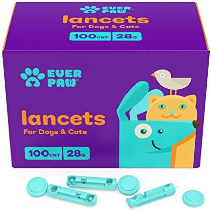 Everpaw Twist Top Lancets 26 Beda, 100 contagem | Agulha grossa e estendida | Para testes de glicose no sangue em cães
