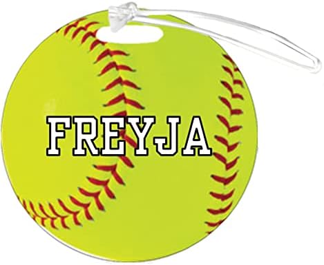 Softball Freyja Customizável 4 polegadas reforçado Tag de bagagem plástica Adicione qualquer número ou qualquer nome