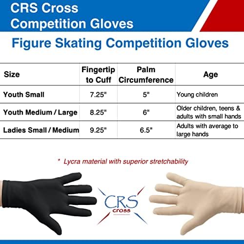 Luvas de competição de patinação artística de CRS - luva equipada para concorrência, teste, desempenho, show e dança.