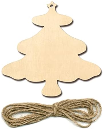 Ornamento DIY Formas de artesanato de madeira de Natal - 6 contagem