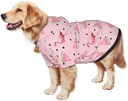 Capuz de cachorro grande, suéter de roupa de estimação de pet-watermelon com chapéu de gato macio