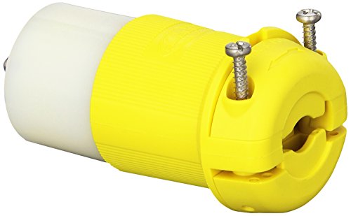 Hubbell HBL23CM23 Conector de travamento, compósito, 20 amp, 250V, L6-20R, amarelo