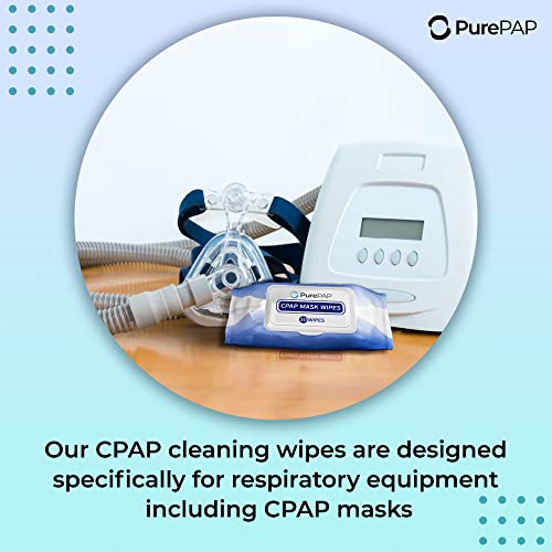 Limpos de limpeza de cpap purepap - lençóis algodão - lenços CPAP sem álcool - ingredientes naturais com aloe vera e vitamina