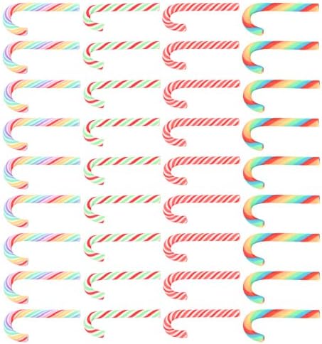 Happyyami 40pcs polímero de argila mini cana de cana de natal cana de cana de cana de argila mini arco -íris lollipop