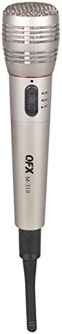 QFX M-310 Microfone profissional dinâmico sem fio, prata