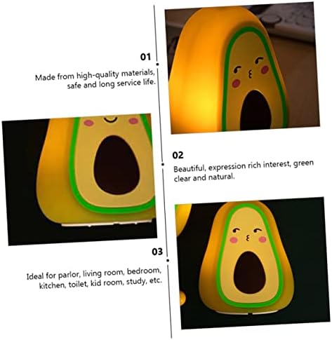 Veemoon 1pc abacate lâmpada de silicone iluminação para crianças lâmpada de mesa para crianças decoração de desktop berçário de
