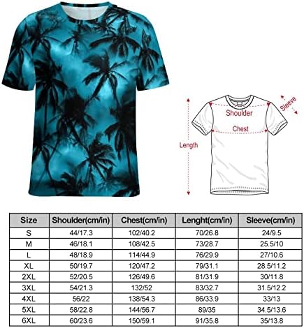 Palm Tree Indigo Padrão de camiseta masculina Camiseta redonda de manga curta camiseta casual