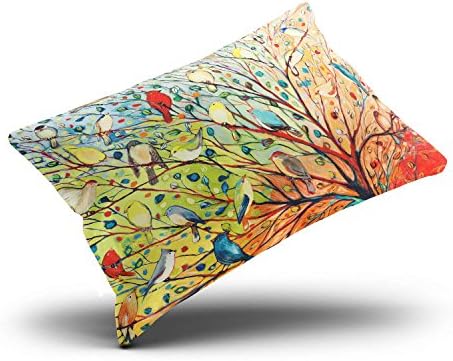 Keibike dinístico Árvores e pássaros personalizados retângulo retângulo decorativo travesseiros imprimidos com zíper para o travesseiro