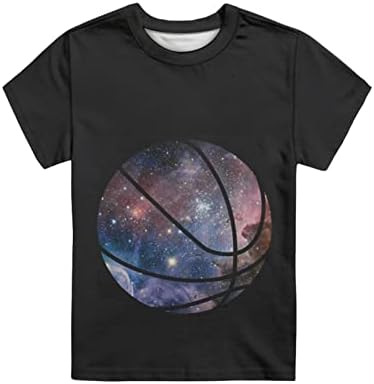 Belidome Galaxy Basketball T-shirt Athletic Sports Kids Boys Summer Summer Rodty moletom para corrida de esportes