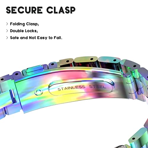 EIEUUK Compatível com Fitbit Luxe/Luxe SE Metal Band, Substituição de pulseira de pulseira de aço inoxidável