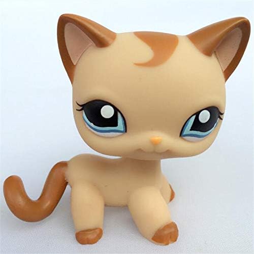 Toys LPS de Pet Shop Standing Standing Littlest Short Cat White Pink Anime Figura boneca de crianças. 9