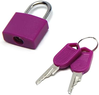 MROMAX Cadeado com chave, cadeados de liga de zinco com 2 teclas, concha de abdções roxa 22,5 mm de largura, cadeado à prova