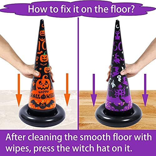 Voiiake Halloween Party Games, Inflatable Witch Hat Ring Toss Game Game Halloween Carnival Indoor Game Games Toys para crianças